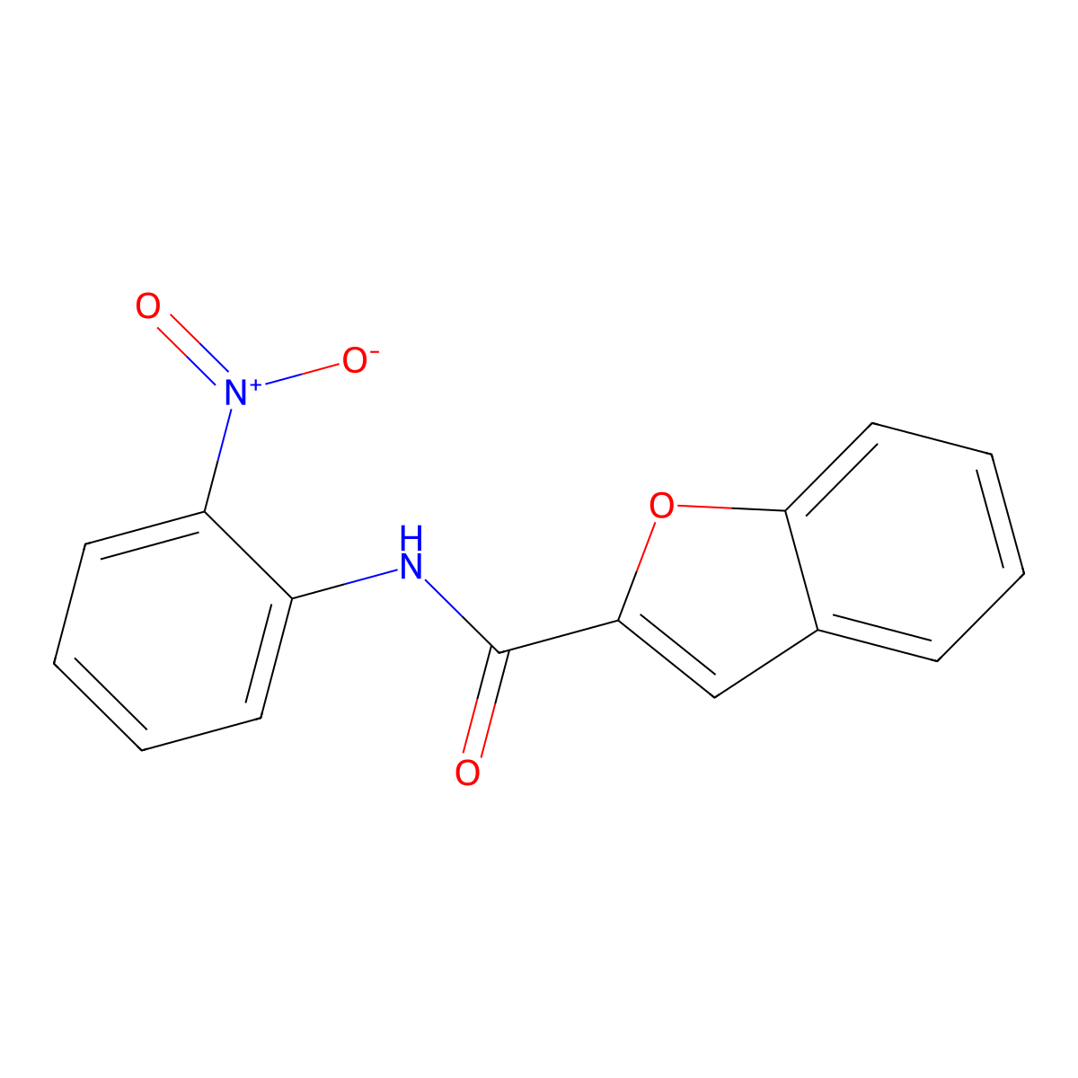 N-(2-nitrophenyl)-1-benzofuran-2-carboxamide molecular structure, CAS 83820-06-8