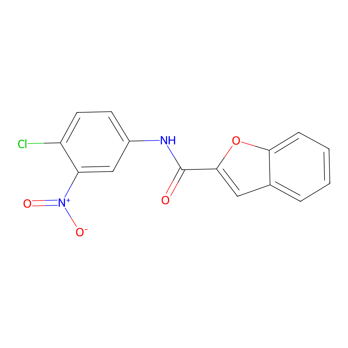 N-(4-chloro-3-nitrophenyl)-1-benzofuran-2-carboxamide molecular structure, CAS 83820-08-0