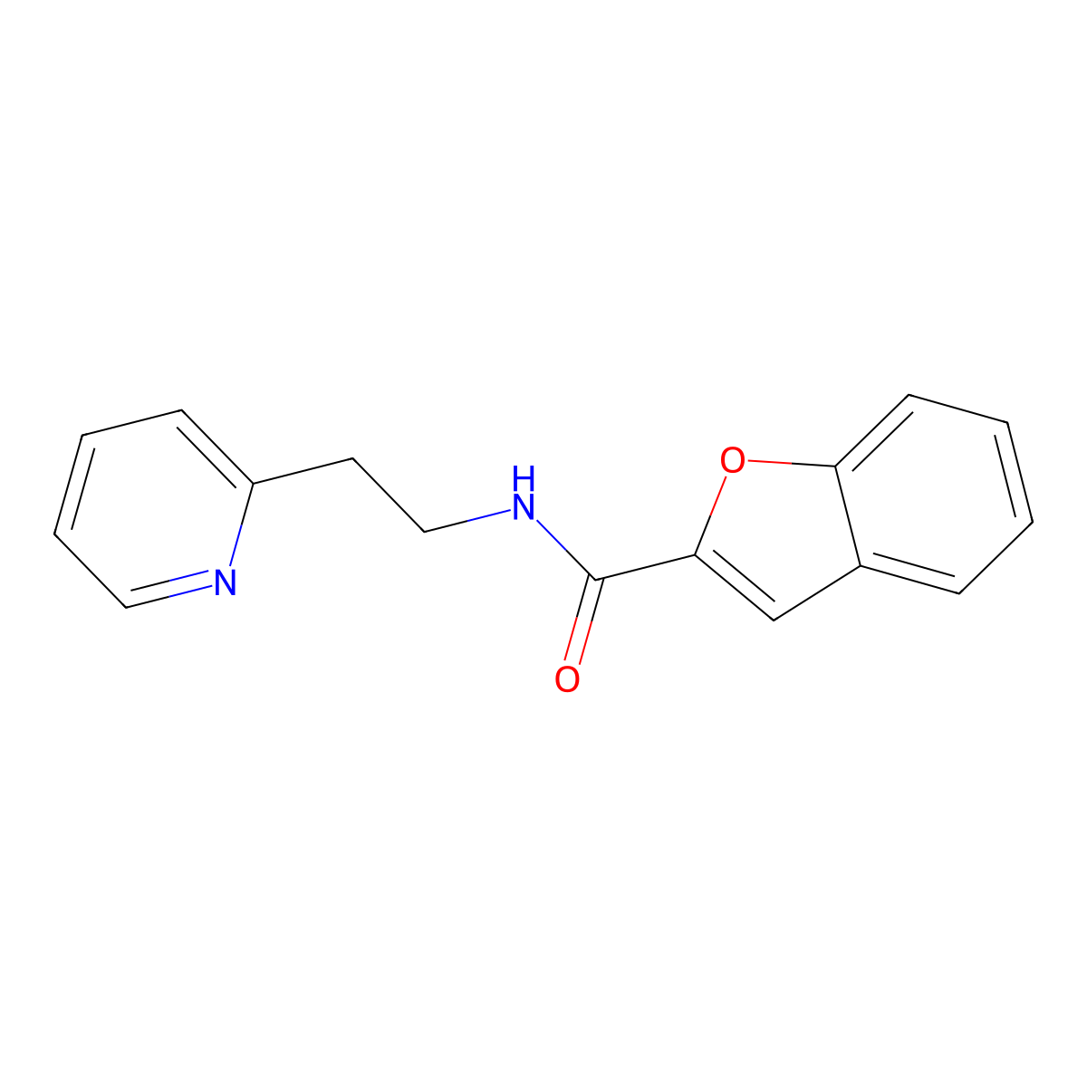 N-(2-pyridin-2-ylethyl)-1-benzofuran-2-carboxamide molecular structure, CAS 83820-11-5