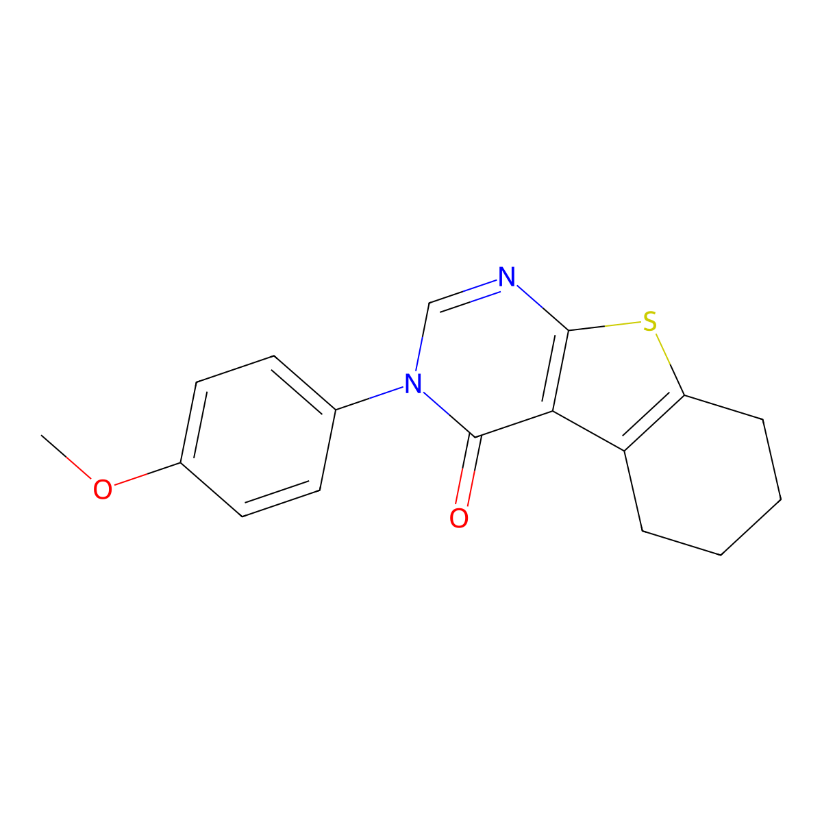 3-(4-methoxyphenyl)-5,6,7,8-tetrahydro[1]benzothieno[2,3-d]pyrimidin-4(3H)-one molecular structure, CAS 83822-27-9