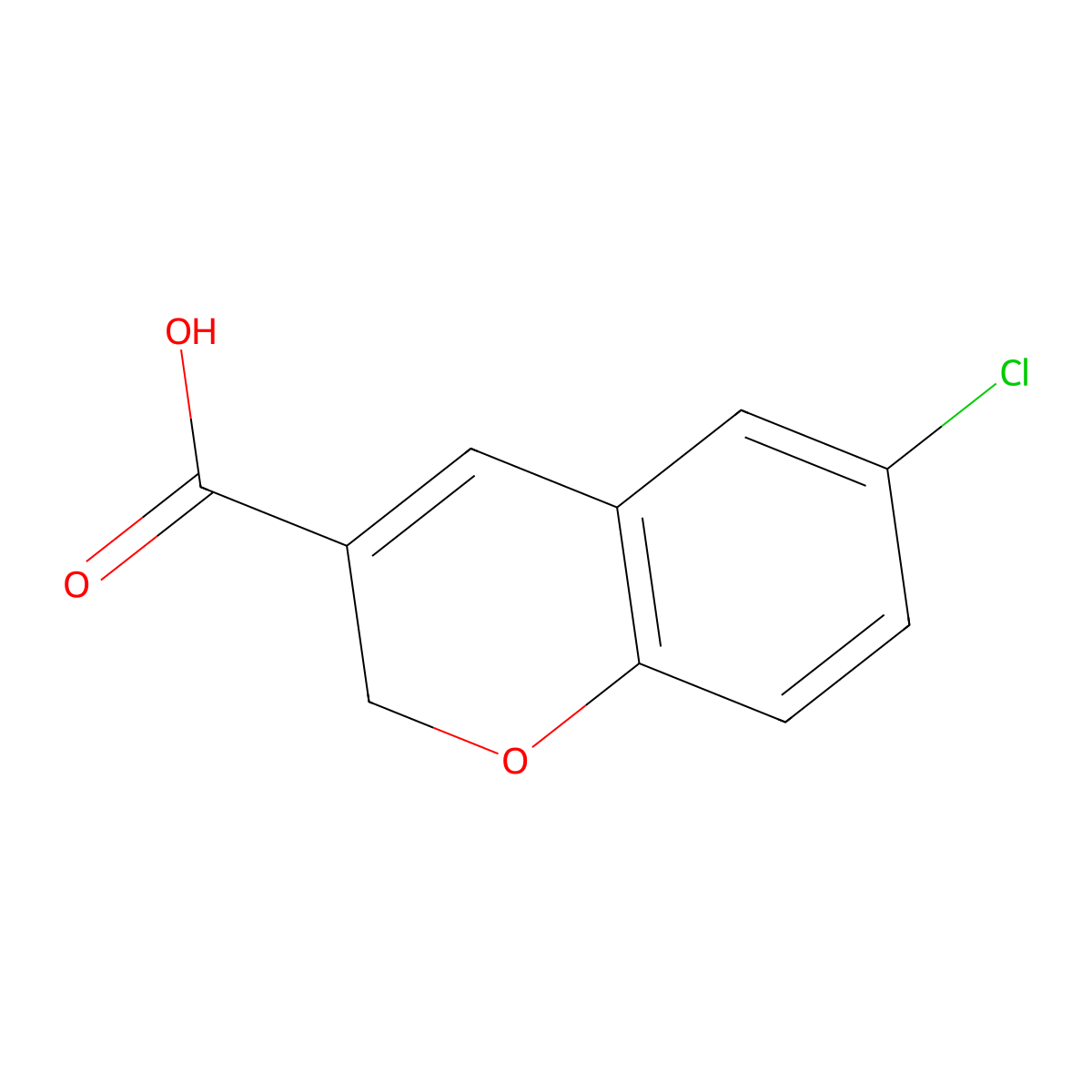 6-chloro-2H-chromene-3-carboxylic acid molecular structure, CAS 83823-06-7