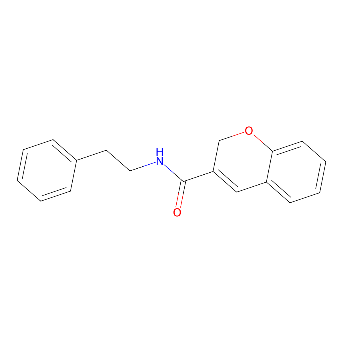 2H-1-Benzopyran-3-carboxamide, N-(2-phenylethyl)- molecular structure, CAS 83823-10-3