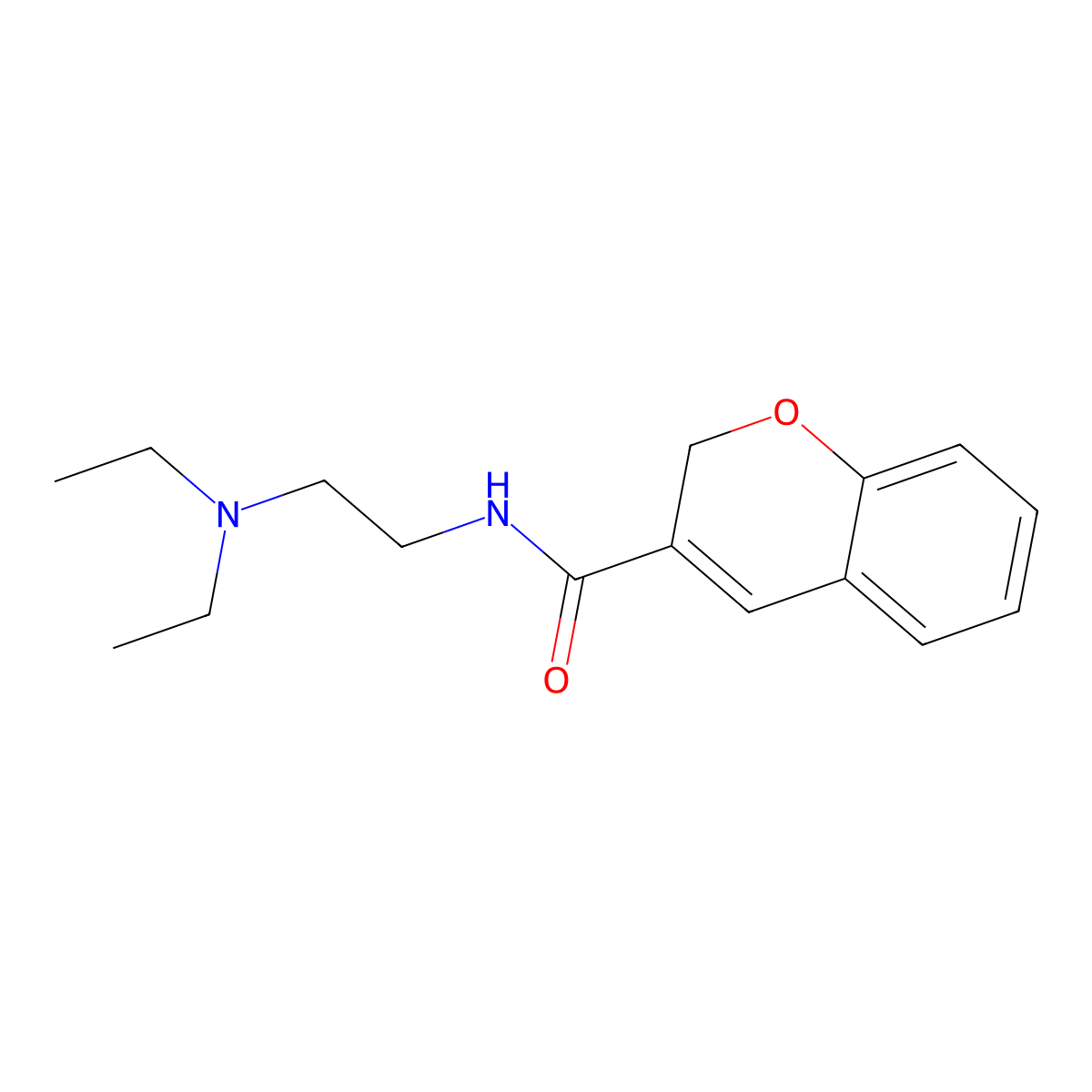 2H-1-Benzopyran-3-carboxamide, N-(2-(diethylamino)ethyl)- molecular structure, CAS 83823-16-9