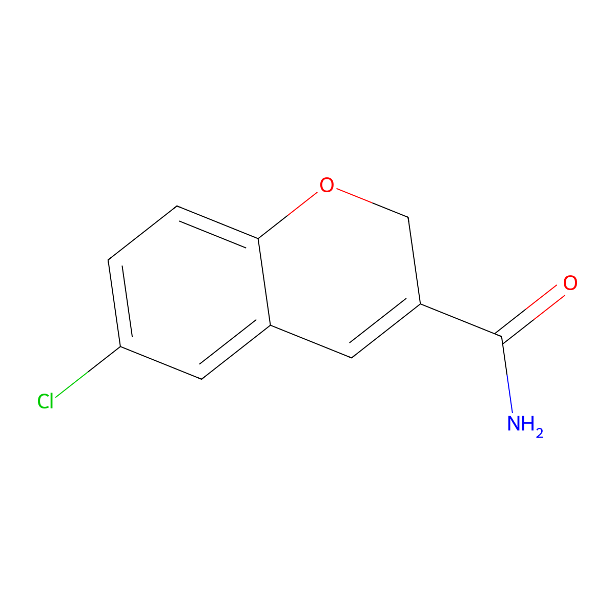 6-Chloro-2H-chromene-3-carboxamide molecular structure, CAS 83823-19-2