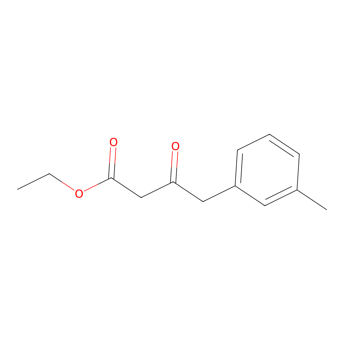 Ethyl 4-(3-methylphenyl)-3-oxobutanoate molecular structure, CAS 83823-59-0