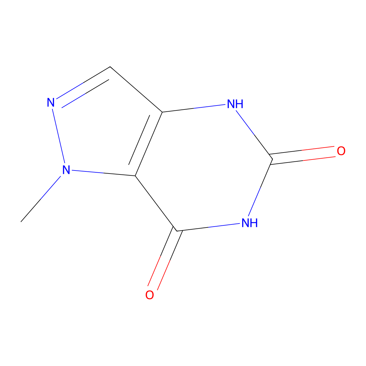 1-methyl-1H,4H,5H,6H,7H-pyrazolo(4,3-d)pyrimidine-5,7-dione molecular structure, CAS 83824-38-8