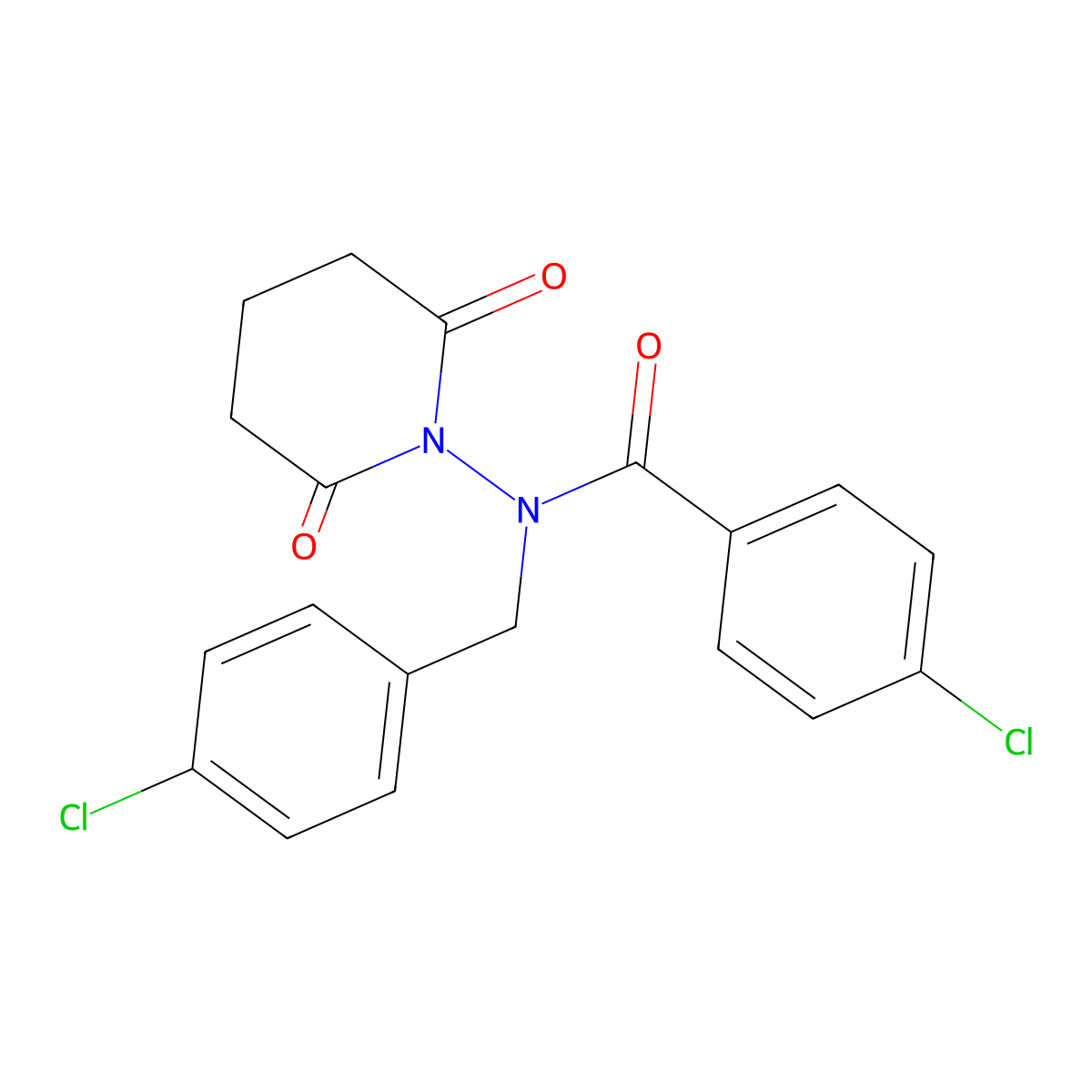 4-chloro-N-[(4-chlorophenyl)methyl]-N-(2,6-dioxopiperidin-1-yl)benzamide molecular structure, CAS 838248-56-9