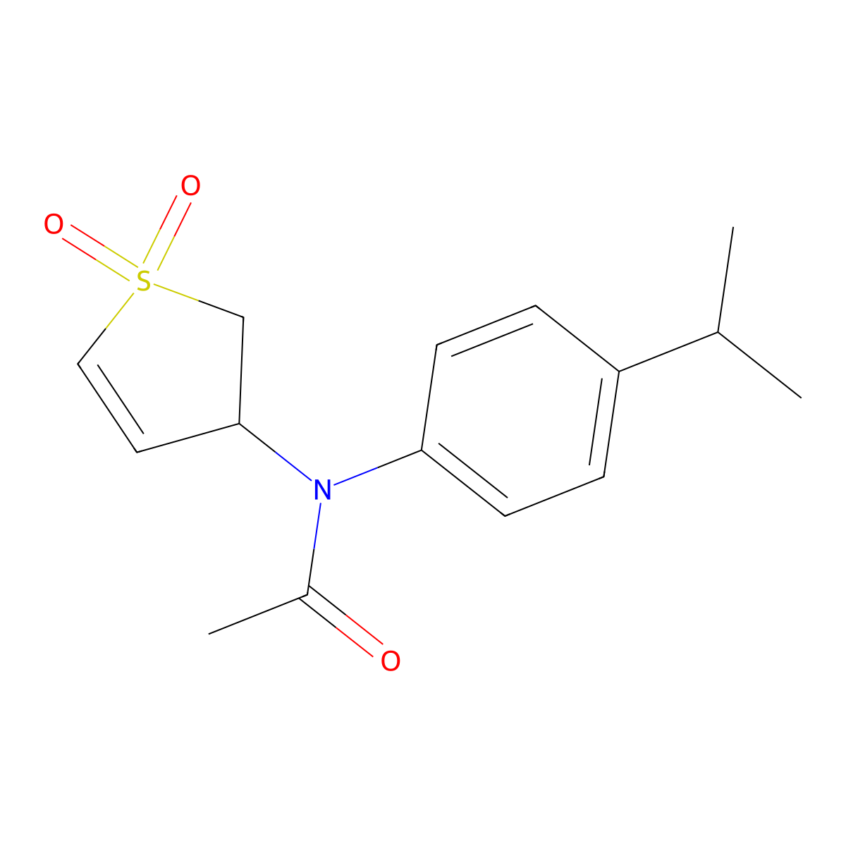 N-(1,1-dioxido-2,3-dihydro-3-thienyl)-N-(4-isopropylphenyl)acetamide molecular structure, CAS 838248-75-2