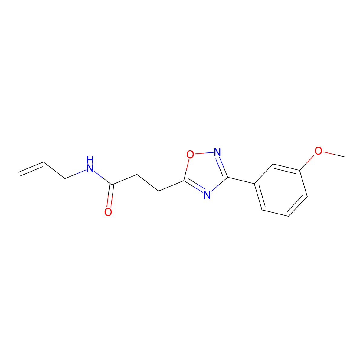 3-[3-(3-methoxyphenyl)-1,2,4-oxadiazol-5-yl]-N-prop-2-enylpropanamide molecular structure, CAS 838251-95-9