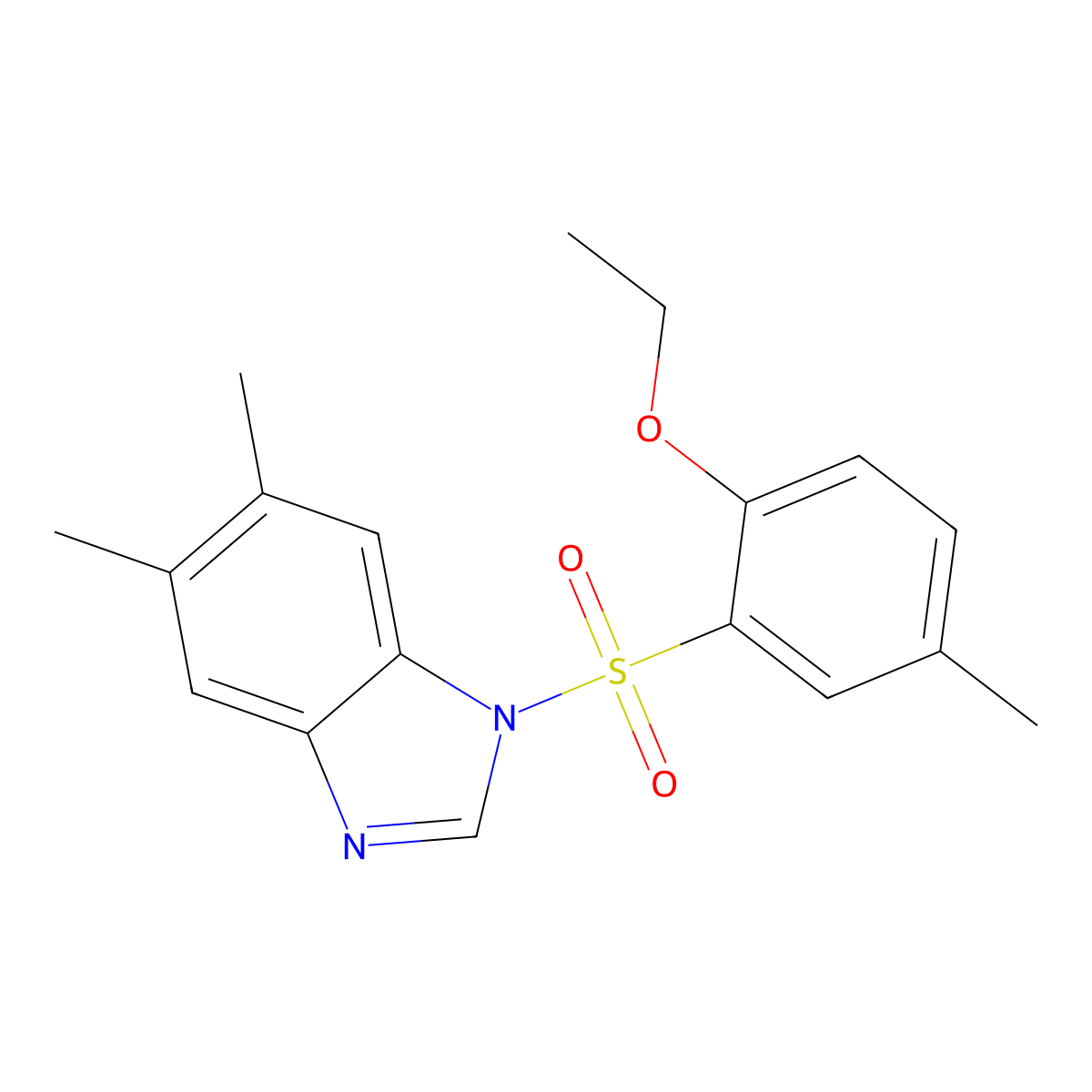 1-(2-Ethoxy-5-methylphenyl)sulfonyl-5,6-dimethylbenzimidazole molecular structure, CAS 838252-37-2