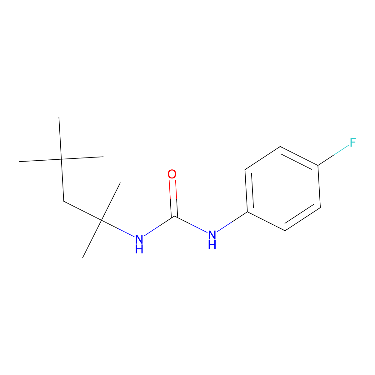1-(4-Fluorophenyl)-3-(2,4,4-trimethylpentan-2-yl)urea molecular structure, CAS 838257-31-1
