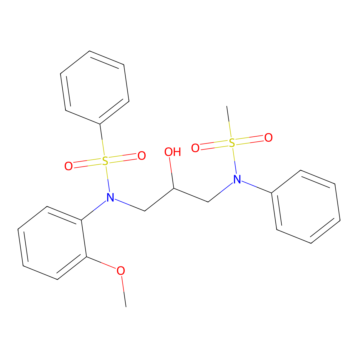 N-[2-hydroxy-3-(N-methylsulfonylanilino)propyl]-N-(2-methoxyphenyl)benzenesulfonamide molecular structure, CAS 838259-07-7