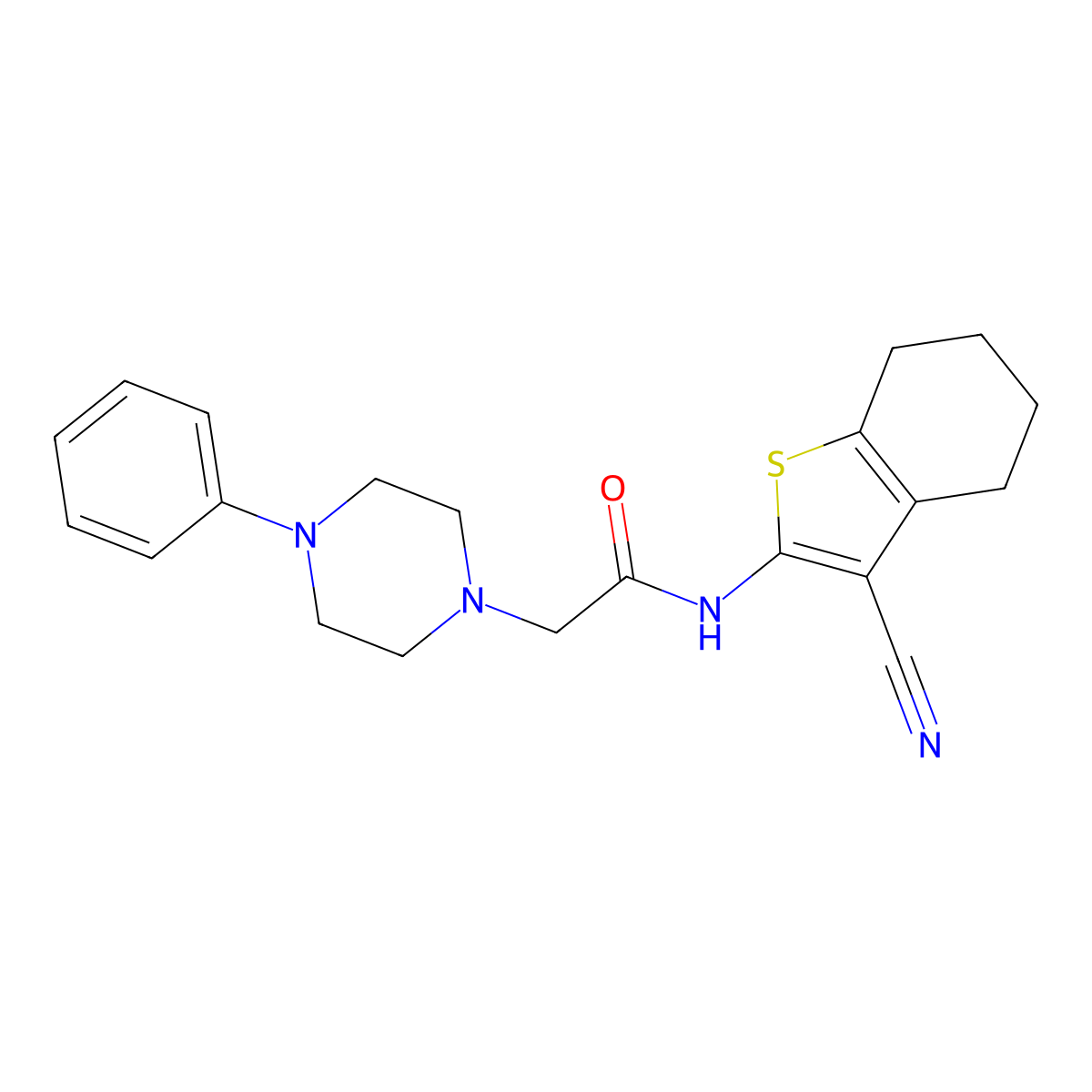N-(3-cyano-4,5,6,7-tetrahydro-1-benzothiophen-2-yl)-2-(4-phenylpiperazino)acetamide molecular structure, CAS 838259-83-9