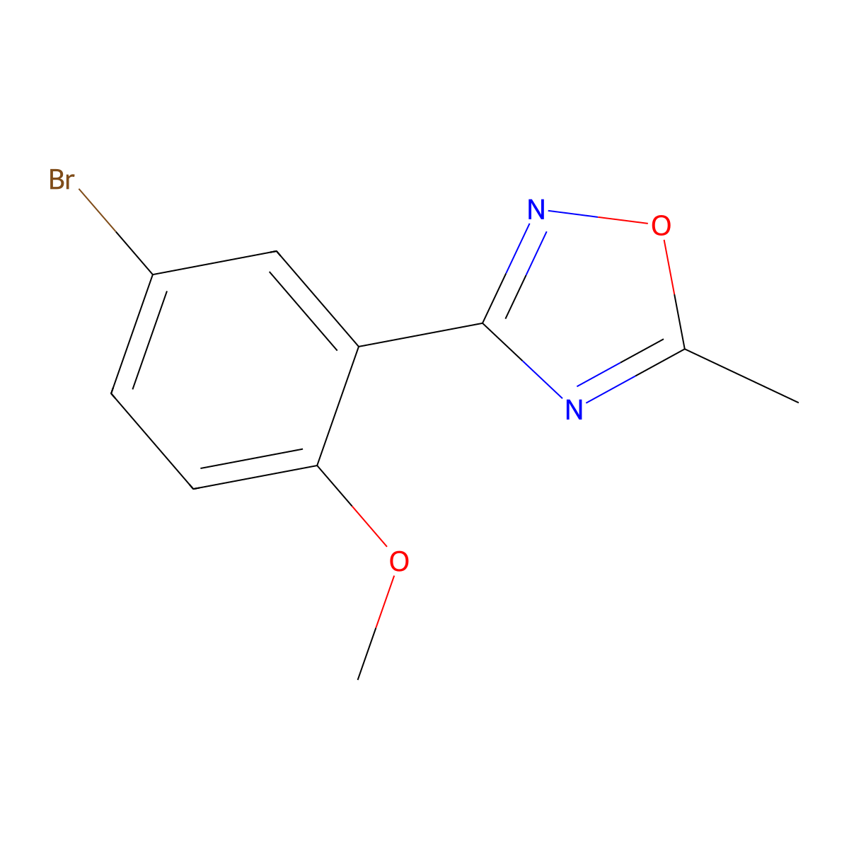 3-(5-Bromo-2-methoxyphenyl)-5-methyl-1,2,4-oxadiazole molecular structure, CAS 838259-93-1