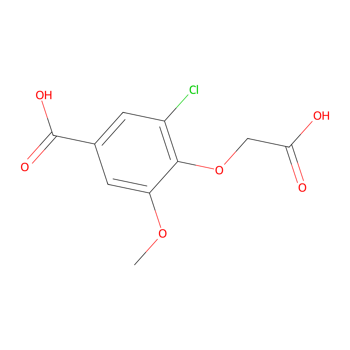 4-(Carboxymethoxy)-3-chloro-5-methoxybenzoic acid molecular structure, CAS 838263-66-4