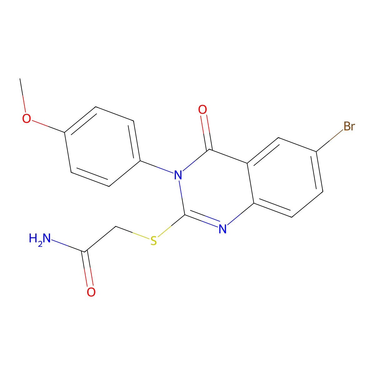 2-[6-Bromo-3-(4-methoxyphenyl)-4-oxoquinazolin-2-yl]sulfanylacetamide molecular structure, CAS 838263-75-5