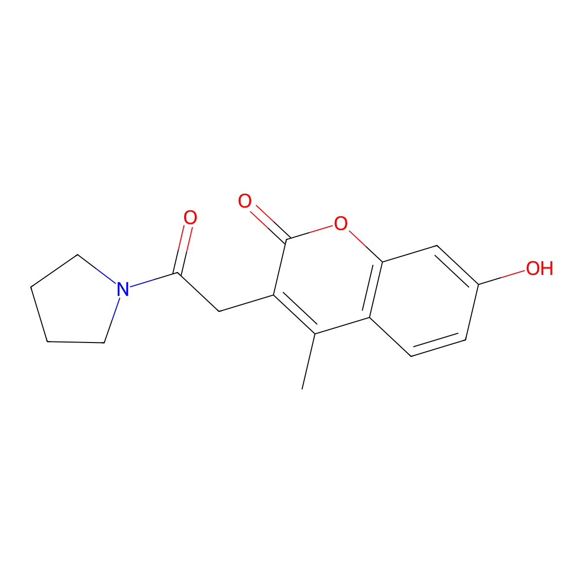 7-Hydroxy-4-methyl-3-(2-oxo-2-pyrrolidin-1-ylethyl)chromen-2-one molecular structure, CAS 838263-84-6