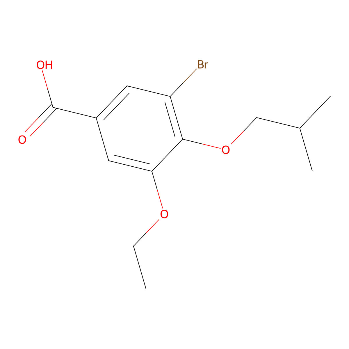 3-Bromo-5-ethoxy-4-isobutoxybenzoic acid molecular structure, CAS 838264-00-9