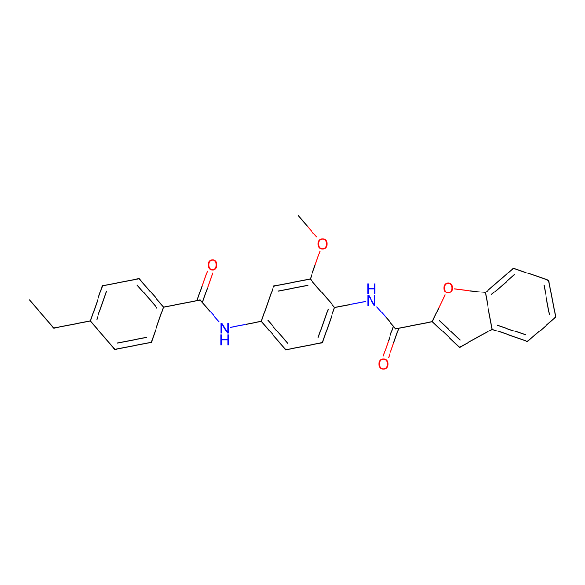 N-{4-[(4-ethylbenzoyl)amino]-2-methoxyphenyl}-1-benzofuran-2-carboxamide molecular structure, CAS 838265-36-4