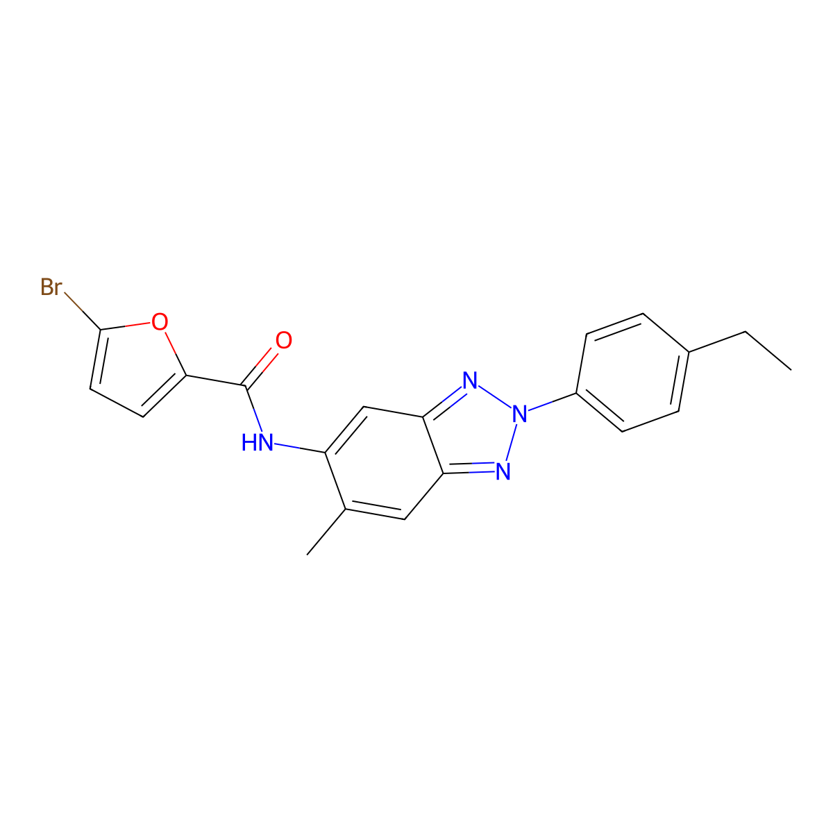 5-bromo-N-[2-(4-ethylphenyl)-6-methylbenzotriazol-5-yl]furan-2-carboxamide molecular structure, CAS 838268-65-8