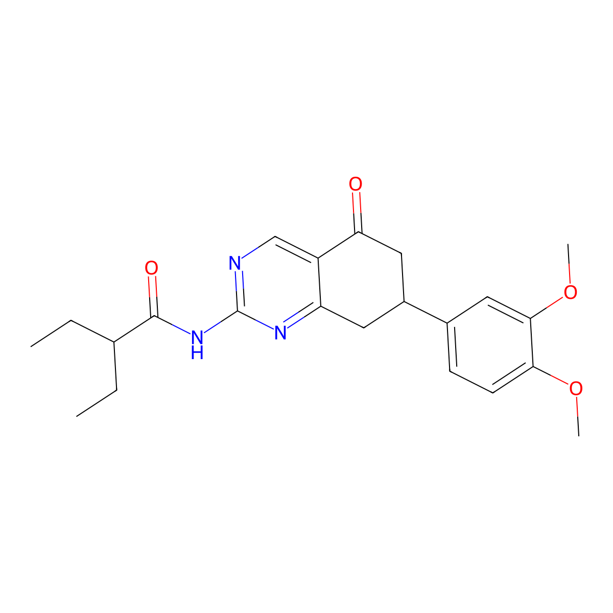 N-[7-(3,4-dimethoxyphenyl)-5-oxo-5,6,7,8-tetrahydroquinazolin-2-yl]-2-ethylbutanamide molecular structure, CAS 838269-99-1