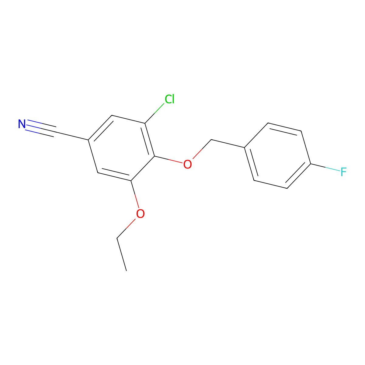 3-Chloro-5-ethoxy-4-[(4-fluorophenyl)methoxy]benzonitrile molecular structure, CAS 838271-42-4