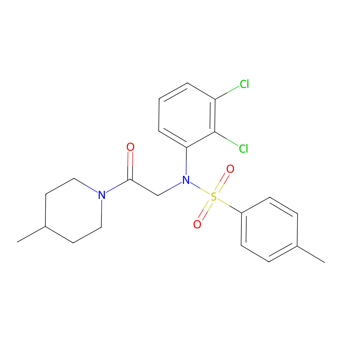 N-(2,3-dichlorophenyl)-4-methyl-N-[2-(4-methylpiperidin-1-yl)-2-oxoethyl]benzenesulfonamide molecular structure, CAS 838272-16-5