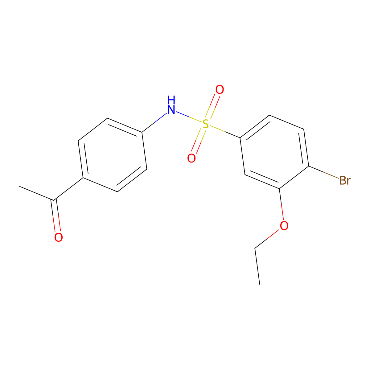 N-(4-acetylphenyl)-4-bromo-3-ethoxybenzenesulfonamide molecular structure, CAS 838274-95-6