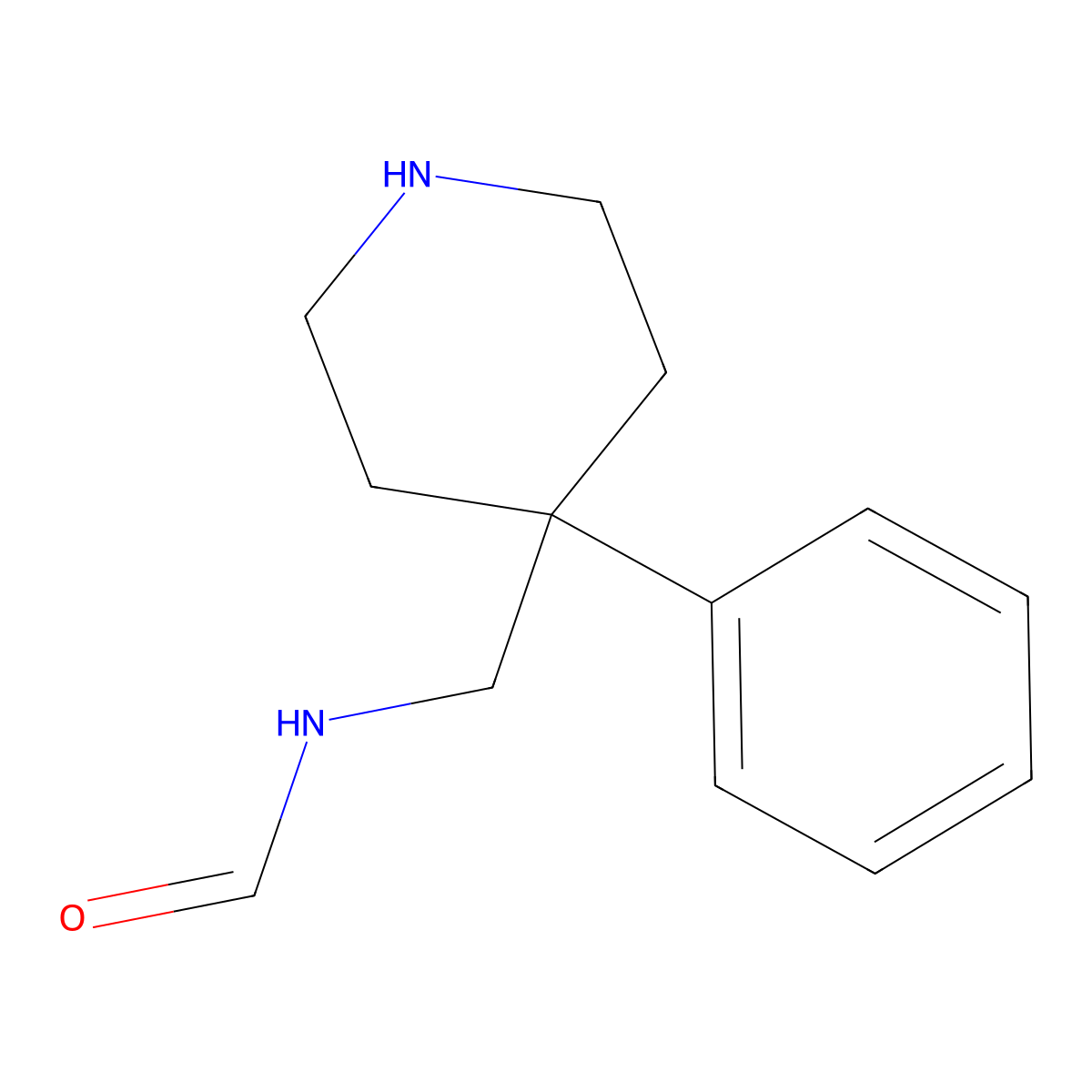N-(4-Phenyl-4-piperidylmethyl)formamide molecular structure, CAS 83833-31-2