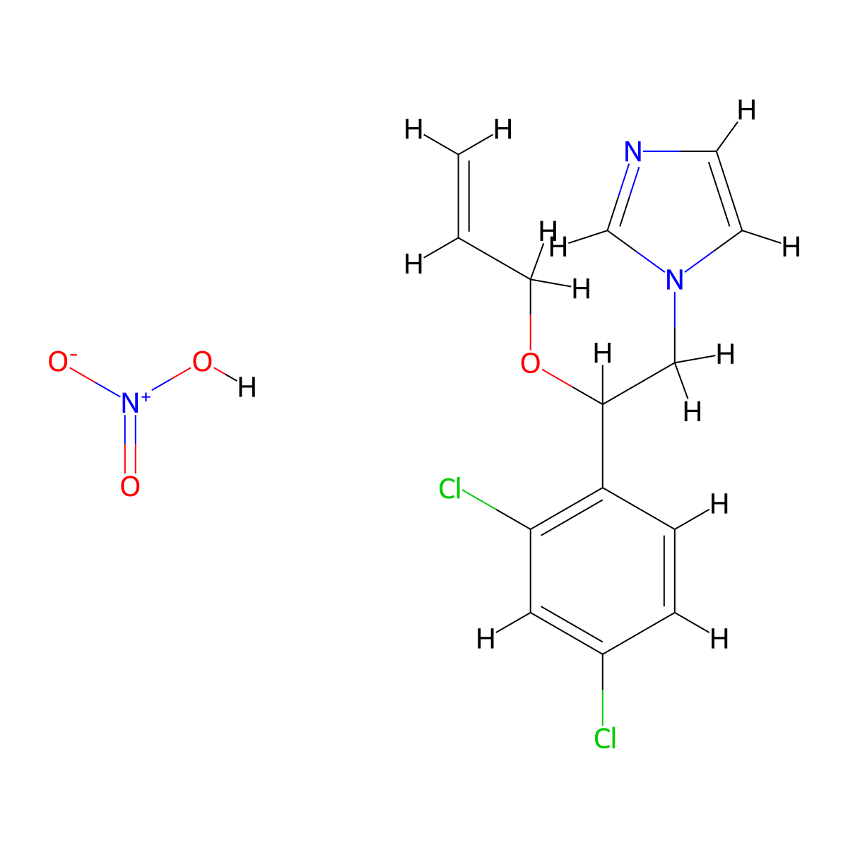 Imazalil nitrate molecular structure, CAS 83833-36-7