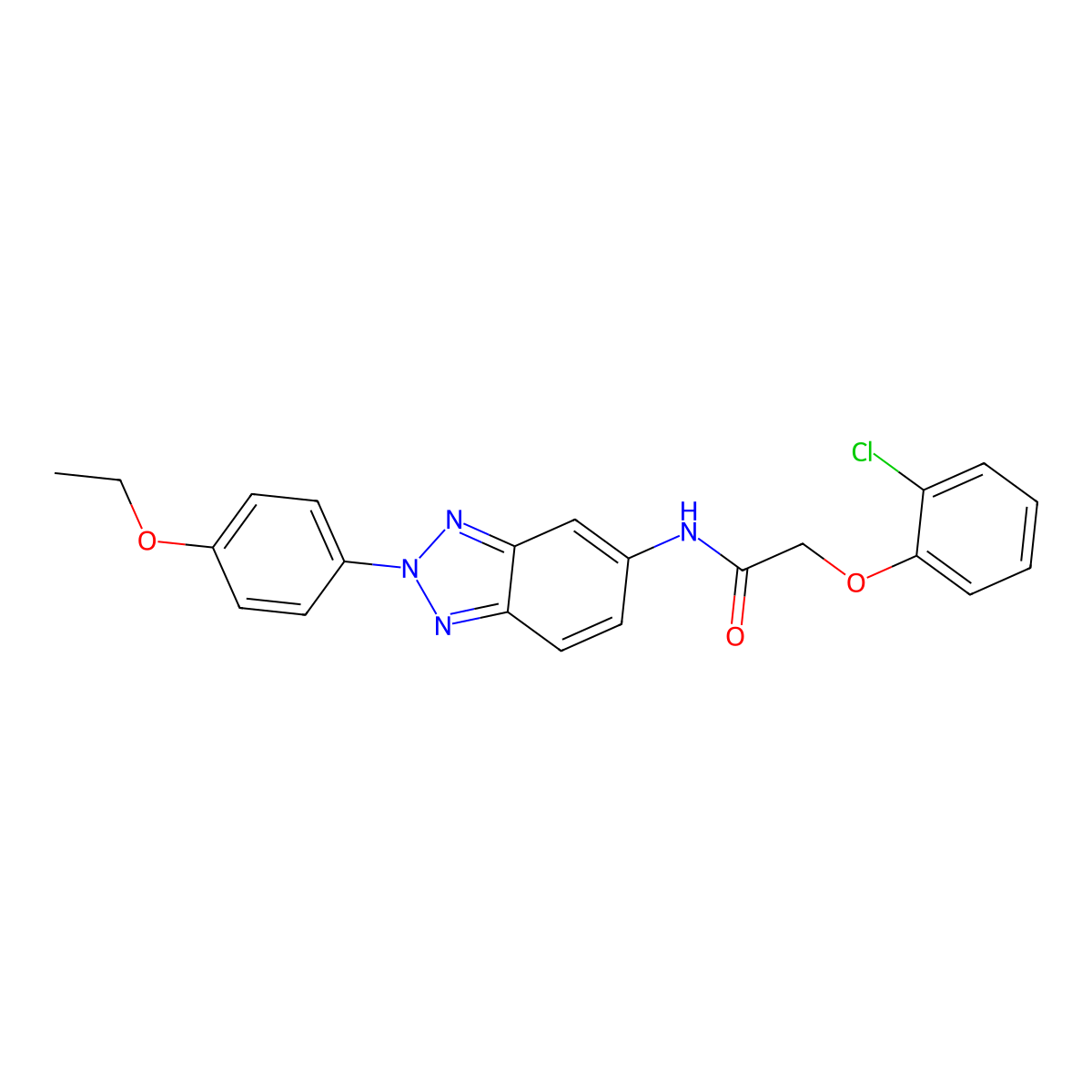 2-(2-chlorophenoxy)-N-[2-(4-ethoxyphenyl)benzotriazol-5-yl]acetamide molecular structure, CAS 838380-61-3