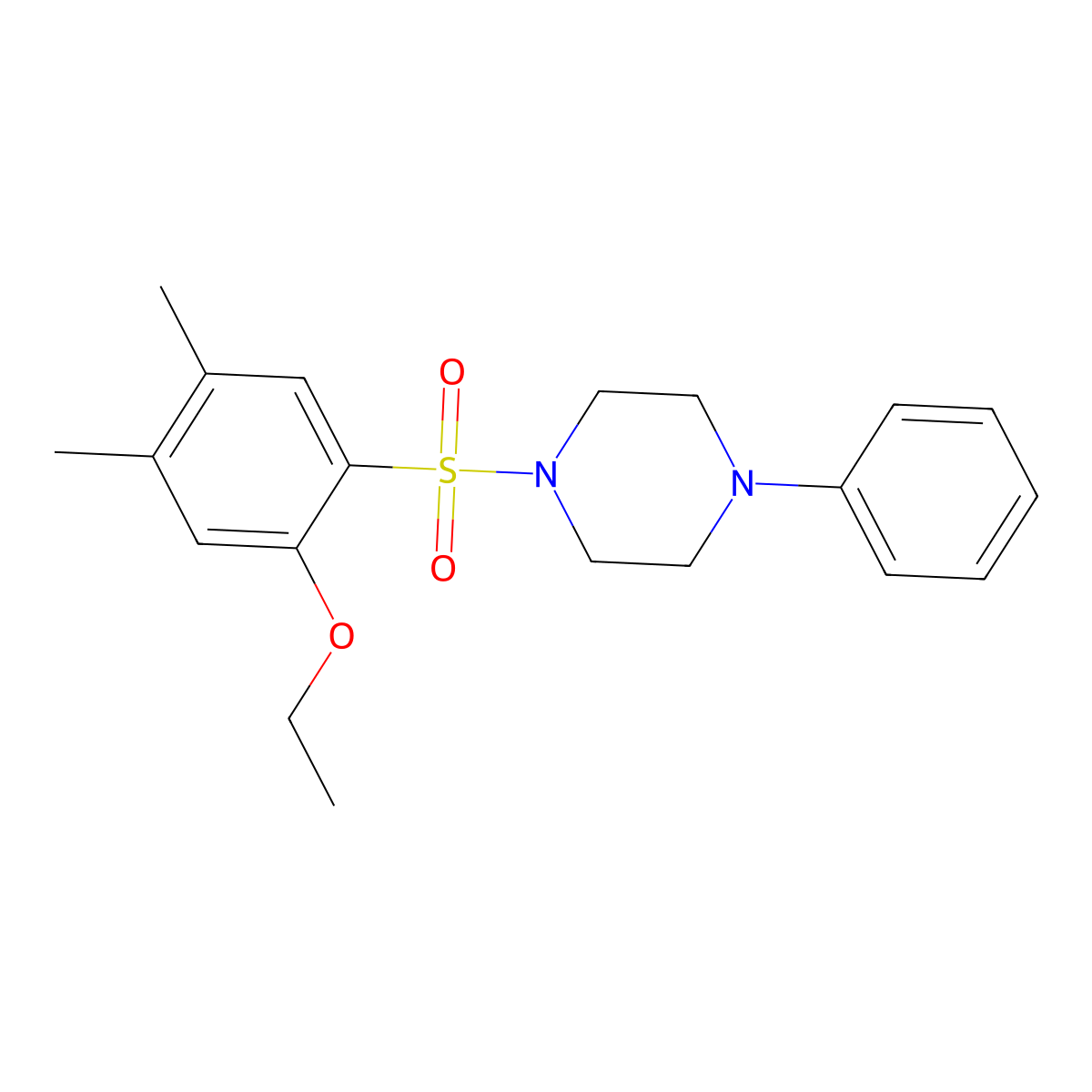 1-(2-Ethoxy-4,5-dimethylbenzenesulfonyl)-4-phenylpiperazine molecular structure, CAS 838381-70-7