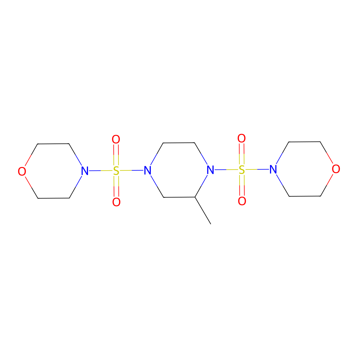 4-{[2-Methyl-4-(morpholin-4-ylsulfonyl)piperazinyl]sulfonyl}morpholine molecular structure, CAS 838382-36-8