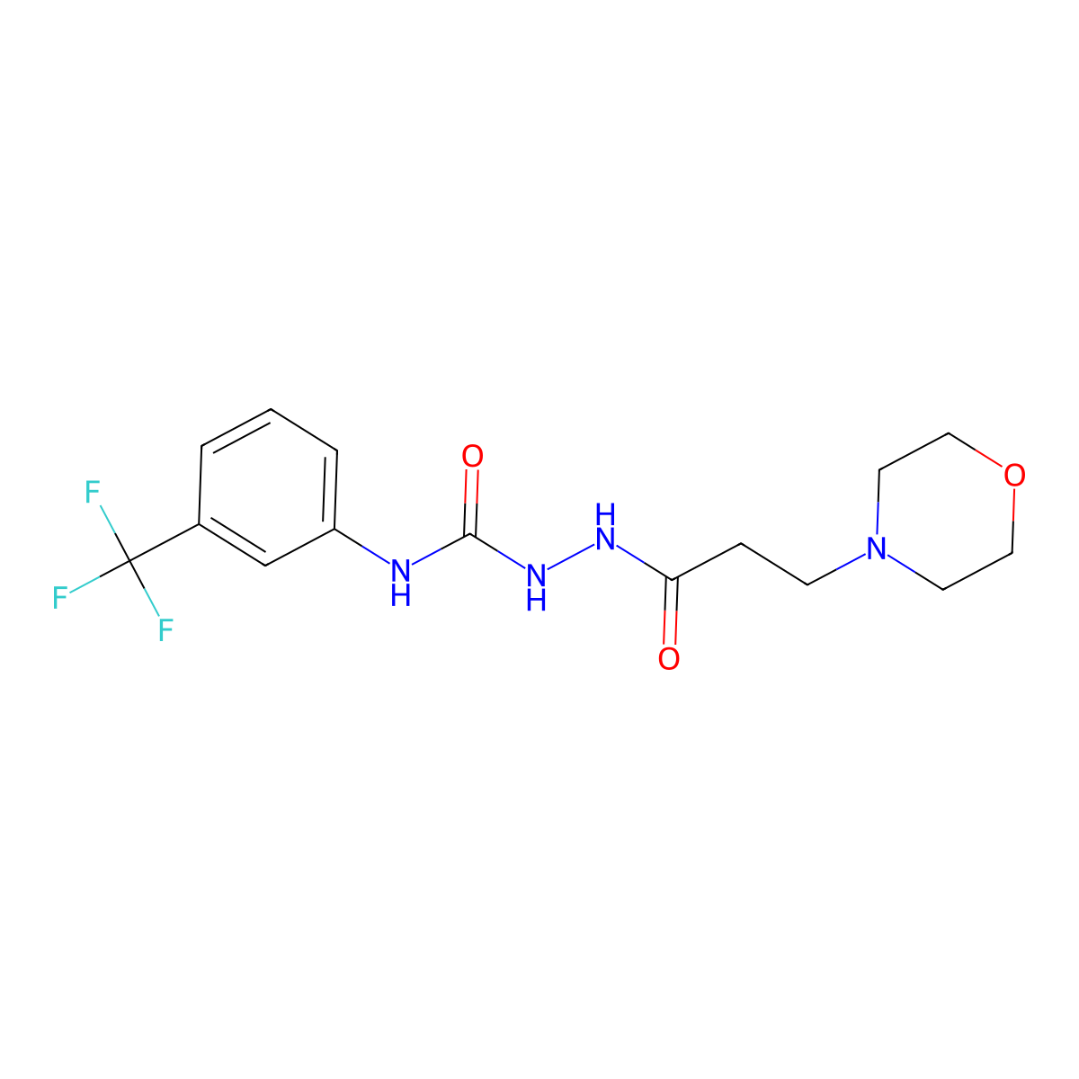 1-(3-Morpholin-4-ylpropanoylamino)-3-[3-(trifluoromethyl)phenyl]urea molecular structure, CAS 838386-23-5