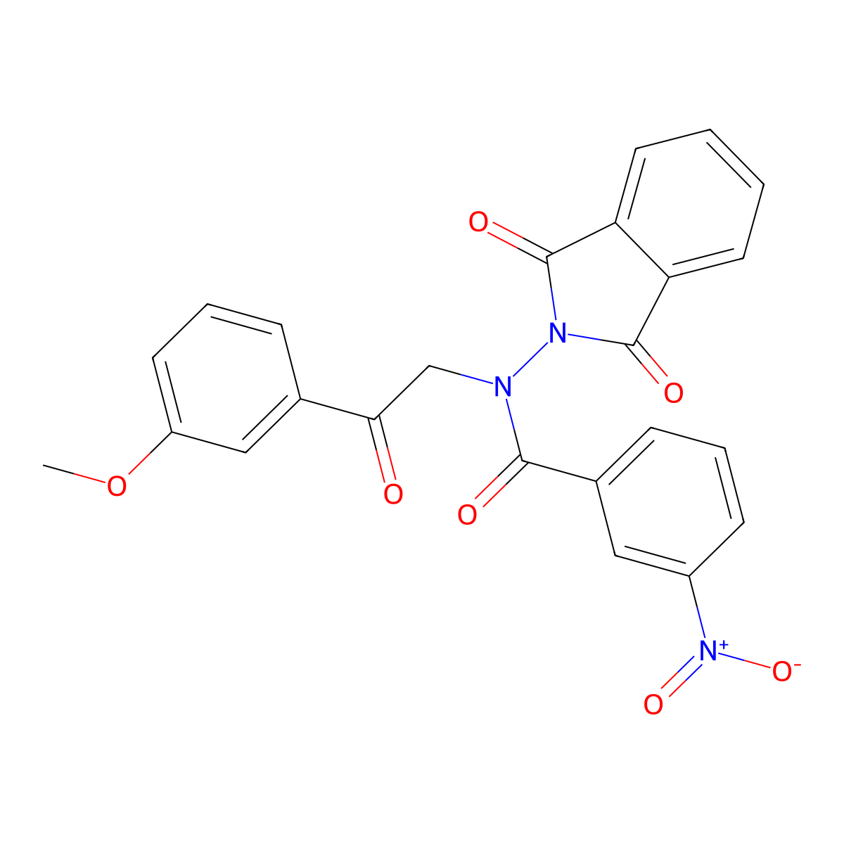 N-(1,3-dioxoisoindol-2-yl)-N-[2-(3-methoxyphenyl)-2-oxoethyl]-3-nitrobenzamide molecular structure, CAS 838387-20-5