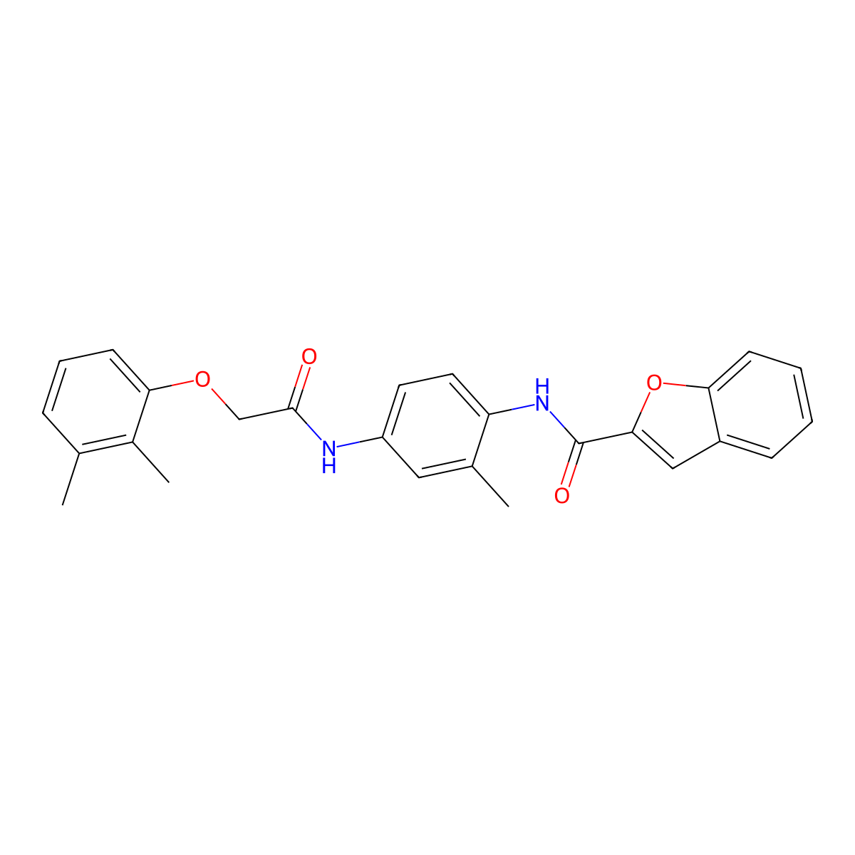 N-(4-{[(2,3-dimethylphenoxy)acetyl]amino}-2-methylphenyl)-1-benzofuran-2-carboxamide molecular structure, CAS 838387-83-0
