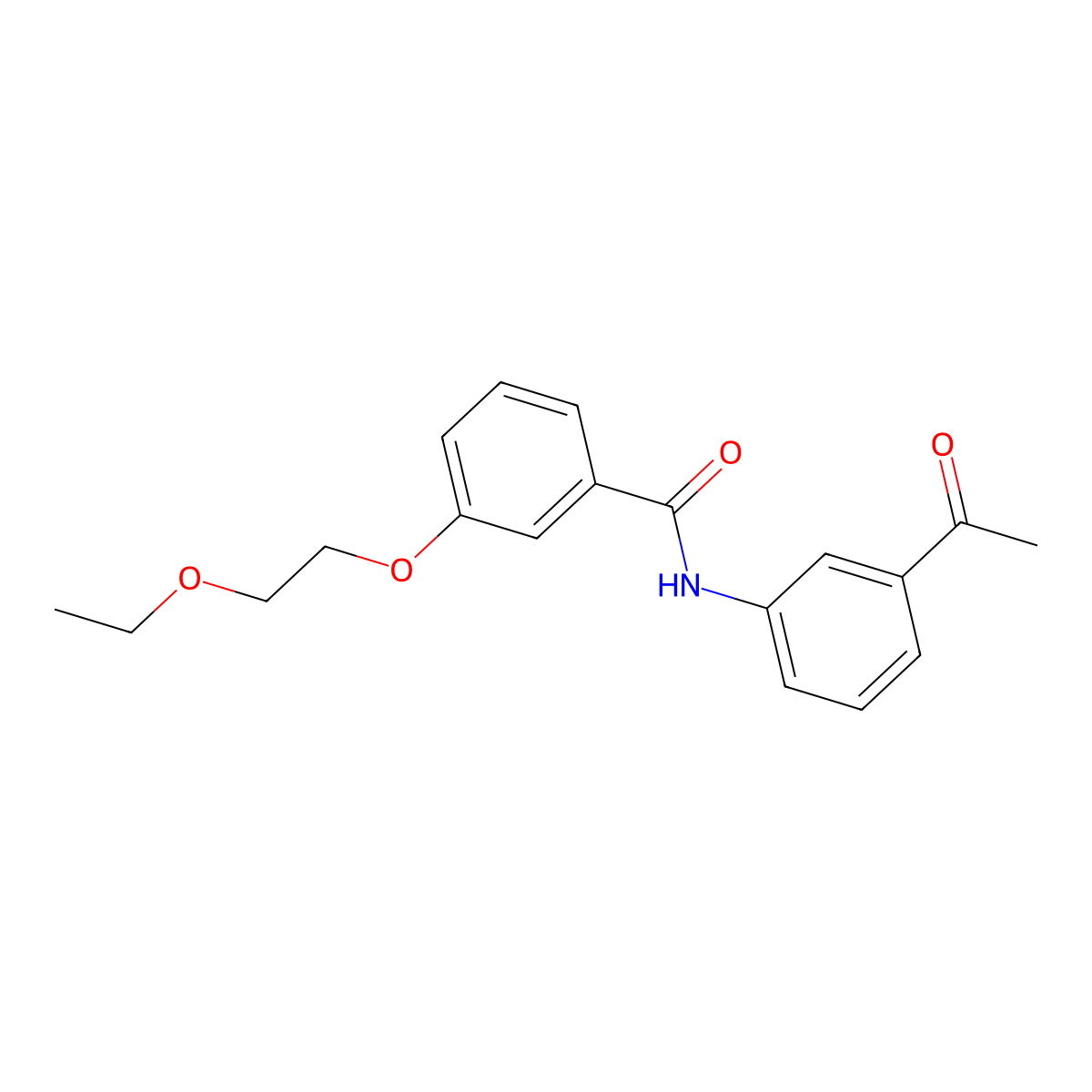N-(3-acetylphenyl)-3-(2-ethoxyethoxy)benzamide molecular structure, CAS 838389-65-4