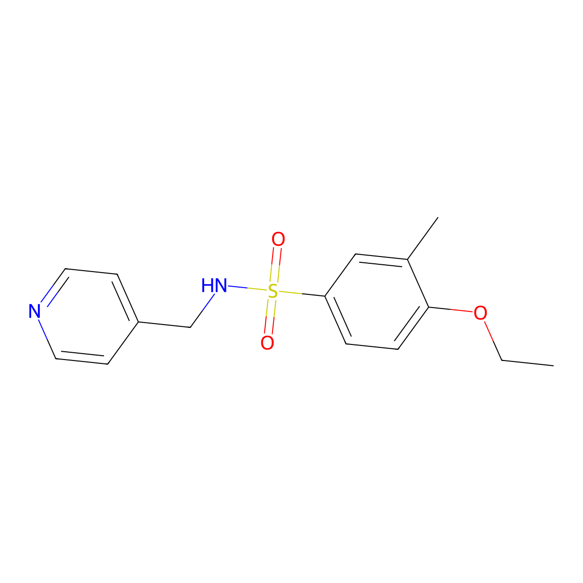 4-ethoxy-3-methyl-N-(pyridin-4-ylmethyl)benzenesulfonamide molecular structure, CAS 838394-51-7