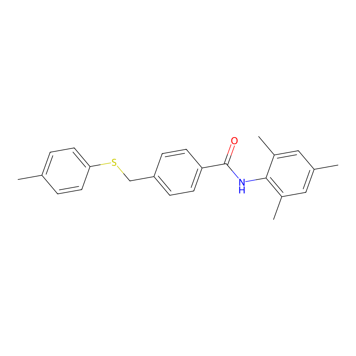4-[[(4-Methylphenyl)thio]methyl]-N-(2,4,6-trimethylphenyl)benzamide molecular structure, CAS 838398-89-3