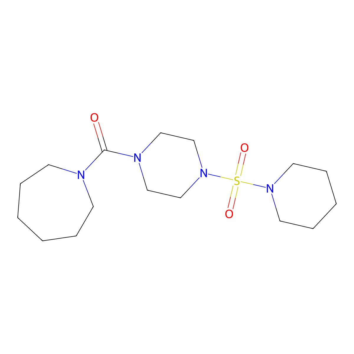 1-{[4-(1-Piperidinylsulfonyl)-1-piperazinyl]carbonyl}azepane molecular structure, CAS 838399-20-5