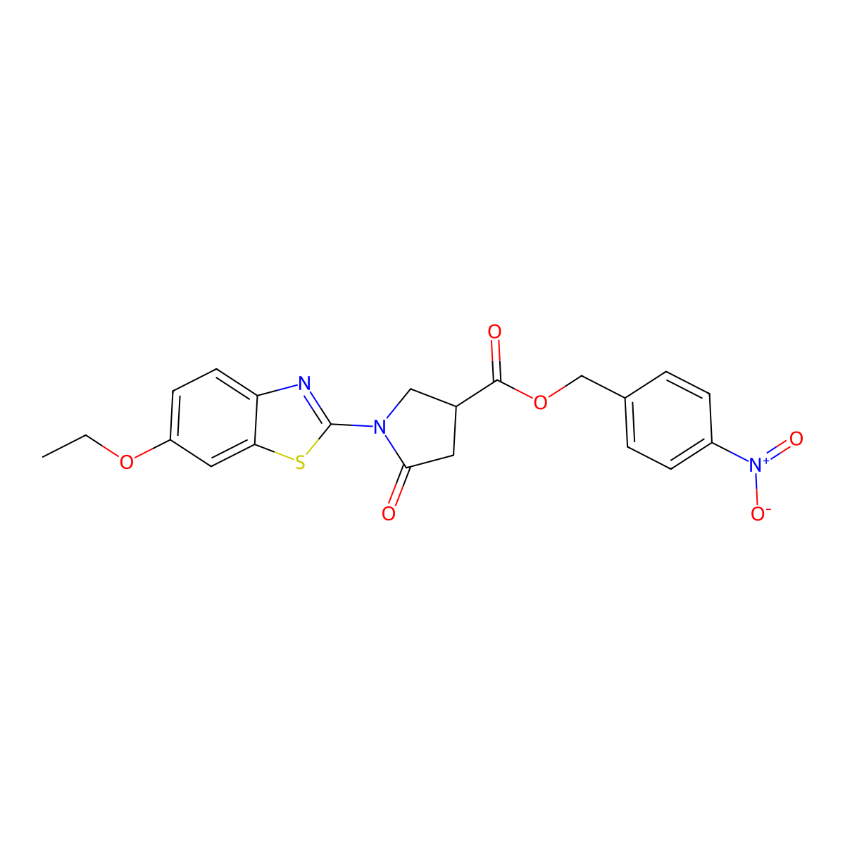 4-Nitrobenzyl 1-(6-ethoxy-1,3-benzothiazol-2-yl)-5-oxopyrrolidine-3-carboxylate molecular structure, CAS 838403-37-5