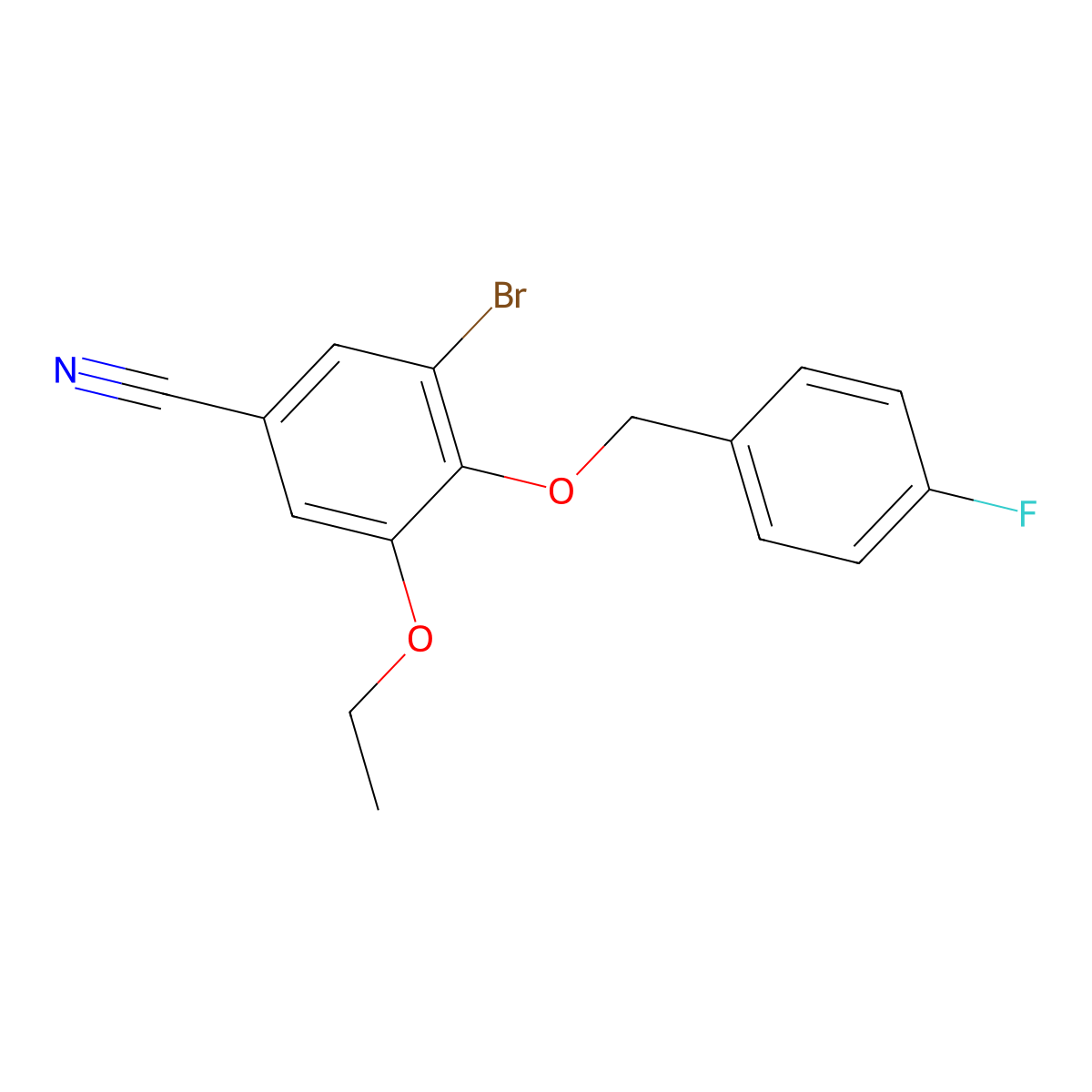 3-Bromo-5-ethoxy-4-[(4-fluorophenyl)methoxy]benzonitrile molecular structure, CAS 838405-00-8