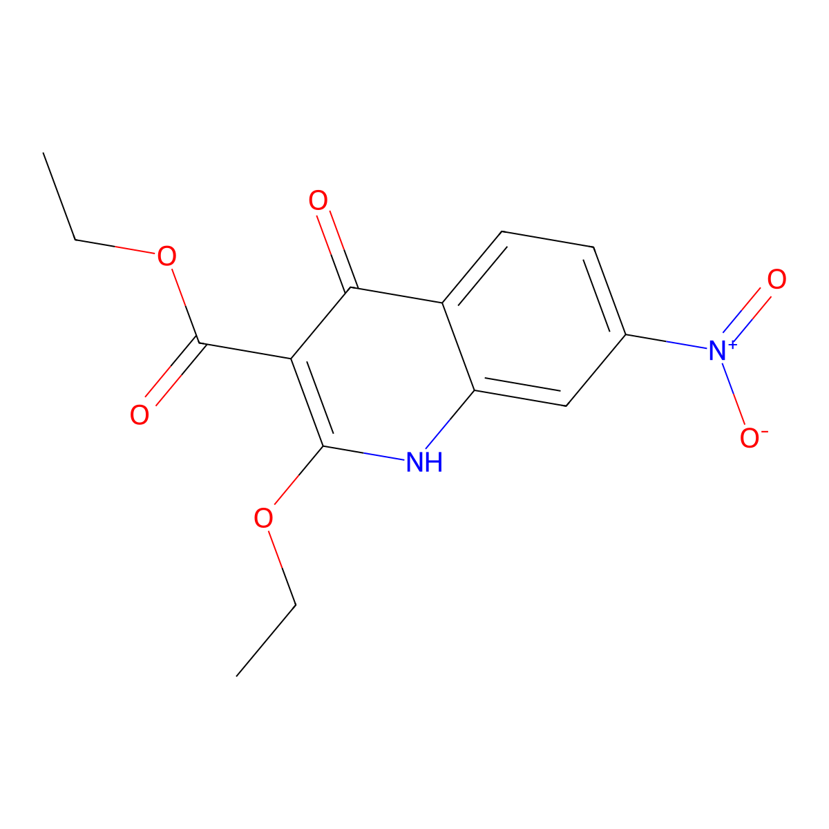 2-Ethoxy-7-nitro-4-oxo-1,4-dihydro-quinoline-3-carboxylic acid ethyl ester molecular structure, CAS 83842-10-8