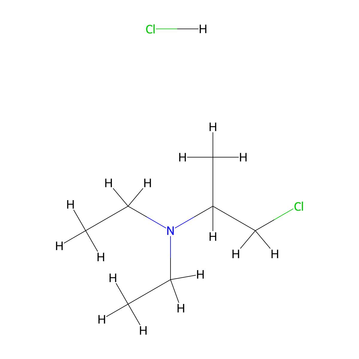 (1-Chloropropan-2-yl)diethylamine hydrochloride molecular structure, CAS 83843-12-3