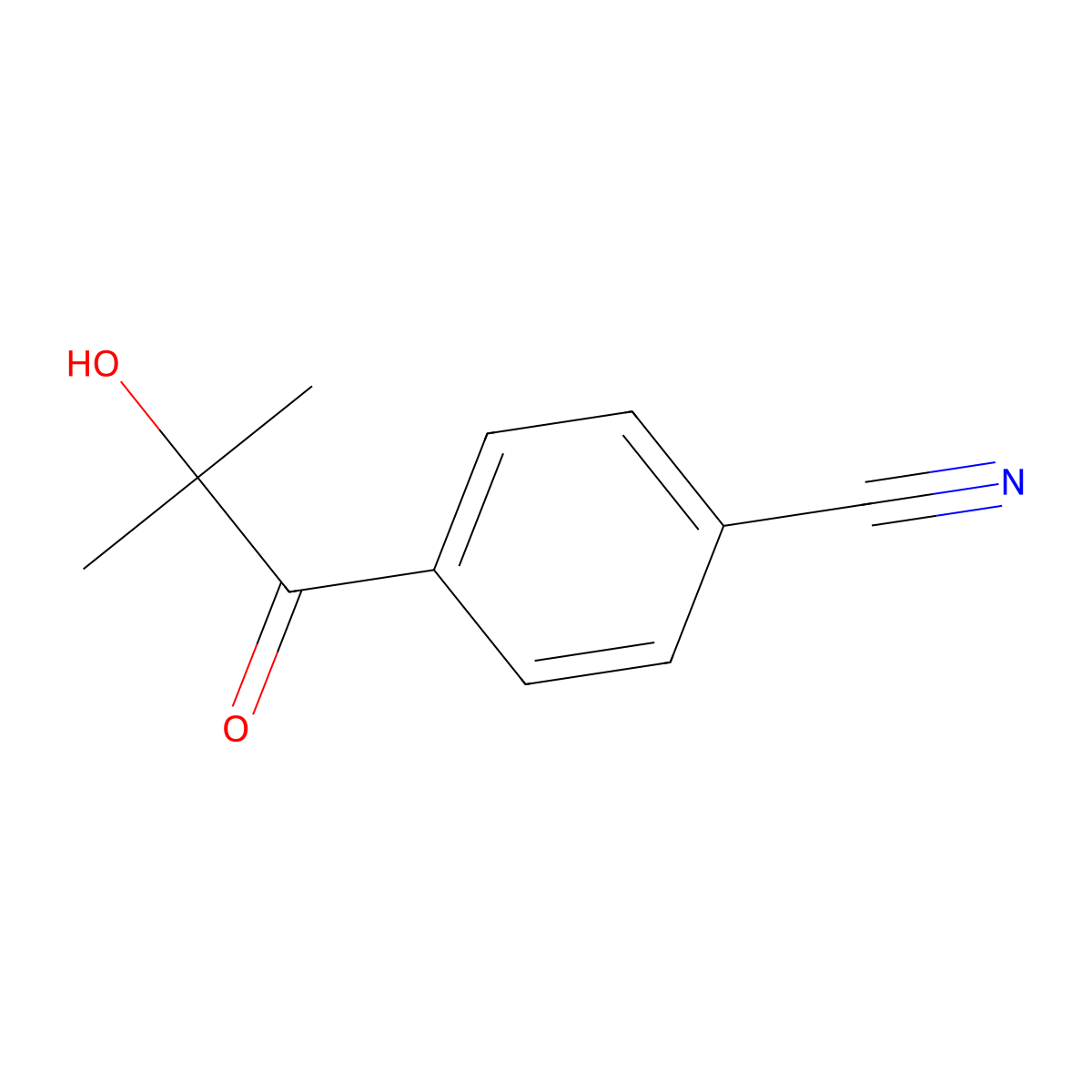 4-(2-Hydroxy-2-methylpropanoyl)benzonitrile molecular structure, CAS 83846-36-0