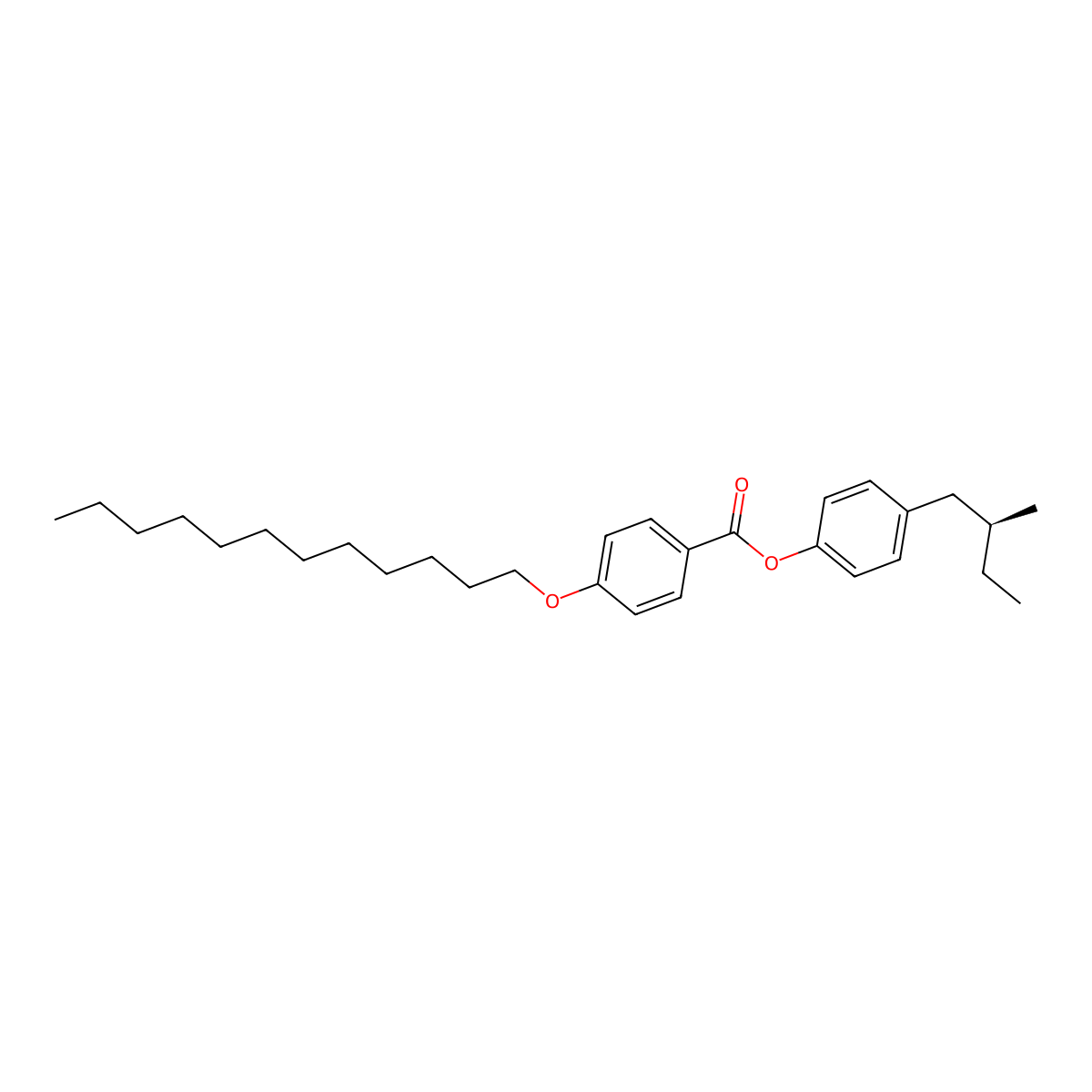 Methylbutylphenyl dodecyloxybenzoate, (2S)- molecular structure, CAS 83846-95-1