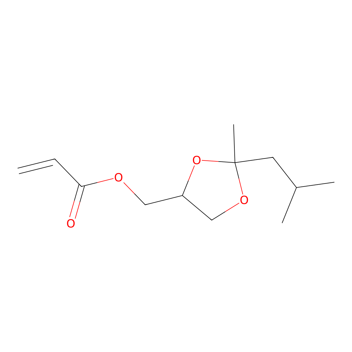 [2-Methyl-2-(2-methylpropyl)-1,3-dioxolan-4-yl]methyl prop-2-enoate molecular structure, CAS 83847-54-5