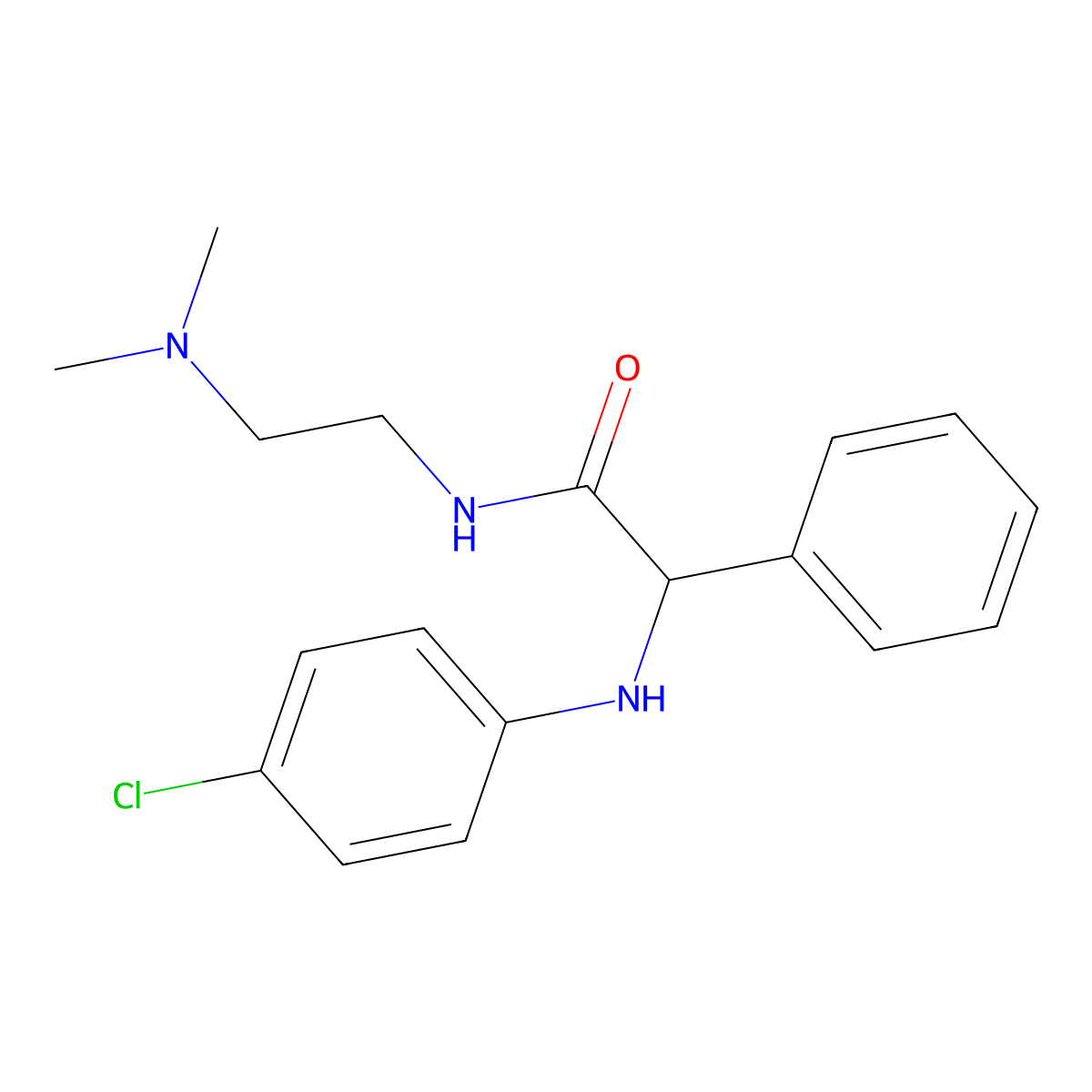 Acetamide, 2-(p-chloroanilino)-N-(2-(dimethylamino)ethyl)-2-phenyl- molecular structure, CAS 83850-78-6