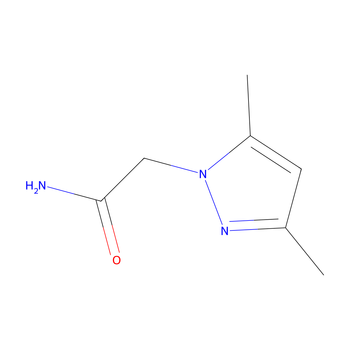 2-(3,5-dimethyl-1H-pyrazol-1-yl)acetamide molecular structure, CAS 83852-36-2