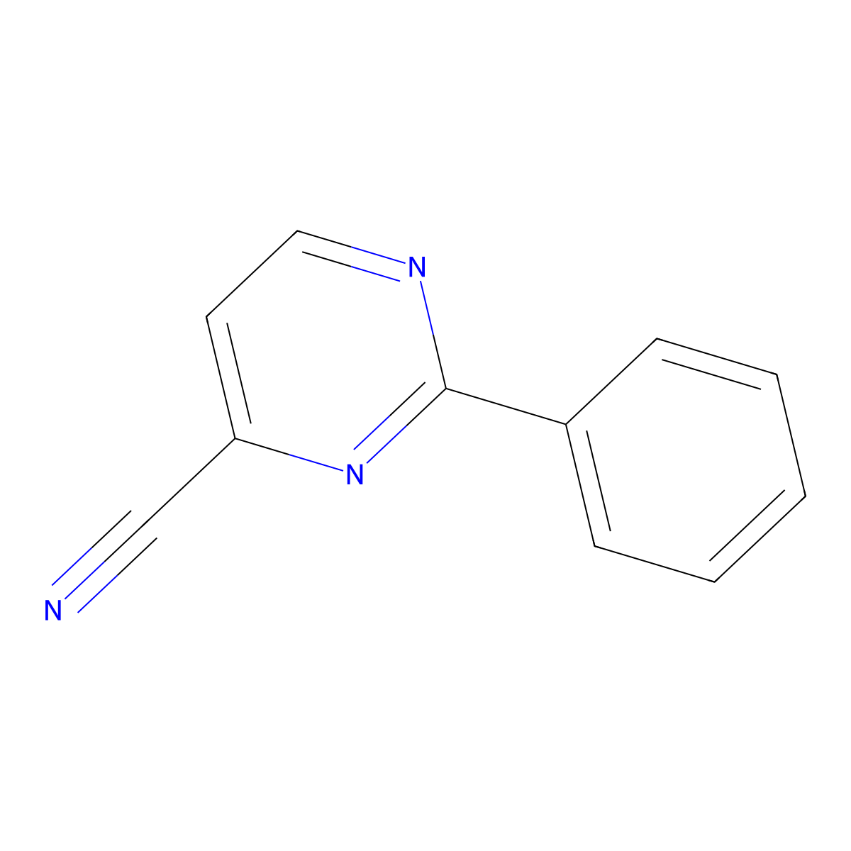 2-Phenylpyrimidine-4-carbonitrile molecular structure, CAS 83858-04-2